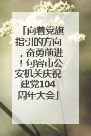 向着党旗指引的方向，奋勇前进！句容市公安机关庆祝建党104周年大会