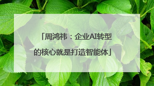 周鸿祎：企业AI转型的核心就是打造智能体
