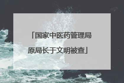 国家中医药管理局原局长于文明被查
