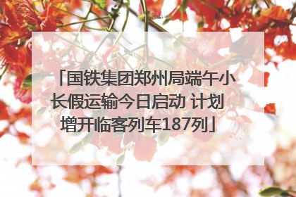 国铁集团郑州局端午小长假运输今日启动 计划增开临客列车187列