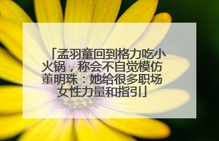 孟羽童回到格力吃小火锅，称会不自觉模仿董明珠：她给很多职场女性力量和指引
