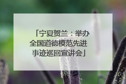 宁夏贺兰：举办全国道德模范先进事迹巡回宣讲会