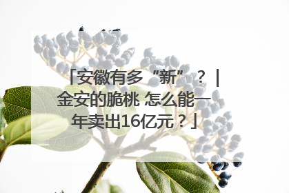 安徽有多“新”？｜金安的脆桃 怎么能一年卖出16亿元？