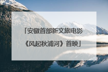 安徽首部新文旅电影《风起秋浦河》首映