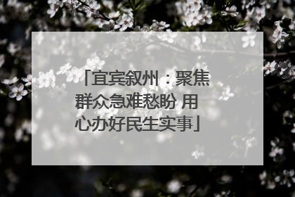 宜宾叙州：聚焦群众急难愁盼 用心办好民生实事