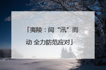 夷陵：闻“汛”而动 全力防范应对