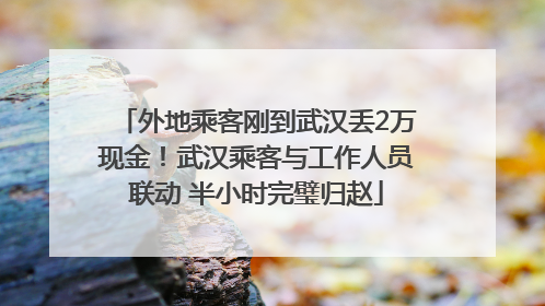外地乘客刚到武汉丢2万现金！武汉乘客与工作人员联动 半小时完璧归赵