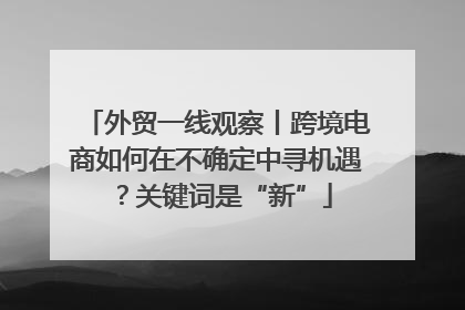 外贸一线观察丨跨境电商如何在不确定中寻机遇？关键词是“新”