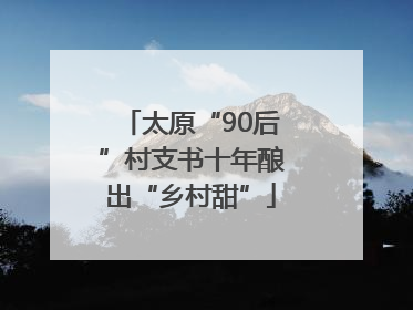 太原“90后”村支书十年酿出“乡村甜”