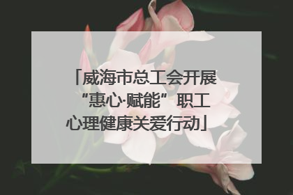 威海市总工会开展“惠心·赋能”职工心理健康关爱行动