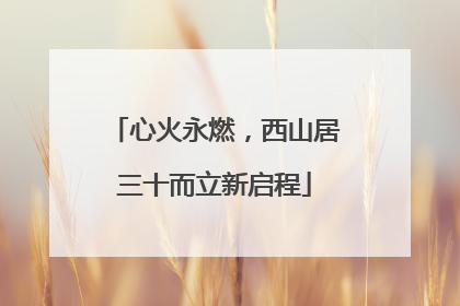 心火永燃，西山居三十而立新启程