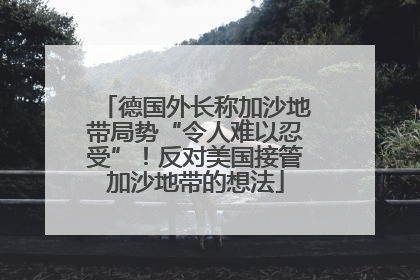 德国外长称加沙地带局势“令人难以忍受”！反对美国接管加沙地带的想法
