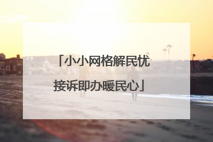 小小网格解民忧 接诉即办暖民心