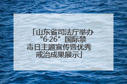 山东省司法厅举办“6·26”国际禁毒日主题宣传暨优秀戒治成果展示
