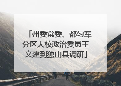 州委常委、都匀军分区大校政治委员王文建到独山县调研