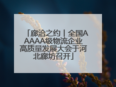 廊洽之约丨全国AAAAA级物流企业高质量发展大会于河北廊坊召开