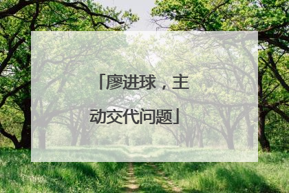 廖进球，主动交代问题