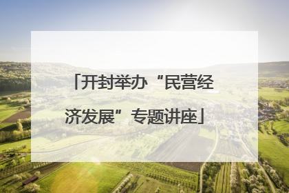开封举办“民营经济发展”专题讲座