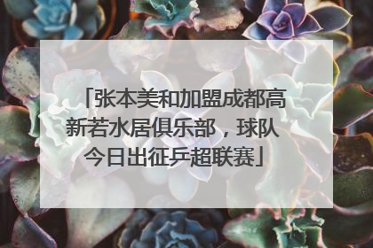 张本美和加盟成都高新若水居俱乐部，球队今日出征乒超联赛