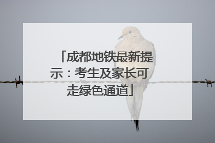 成都地铁最新提示：考生及家长可走绿色通道