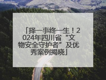 择一事终一生！2024年四川省“文物安全守护者”及优秀案例揭晓