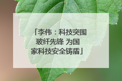 李伟：科技突围 玻纤先锋 为国家科技安全铸盾