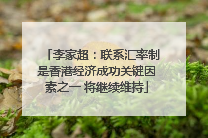 李家超：联系汇率制是香港经济成功关键因素之一 将继续维持