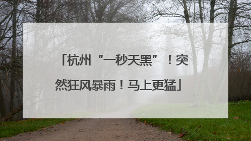 杭州“一秒天黑”！突然狂风暴雨！马上更猛