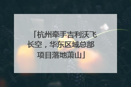杭州牵手吉利沃飞长空，华东区域总部项目落地萧山