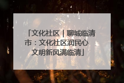 文化社区｜聊城临清市：文化社区润民心 文明新风满临清