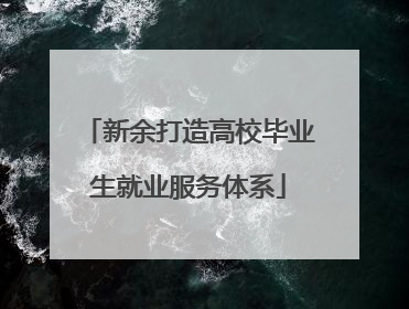 新余打造高校毕业生就业服务体系