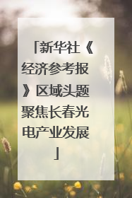 新华社《经济参考报》区域头题聚焦长春光电产业发展