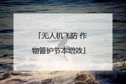 无人机飞防 作物管护节本增效