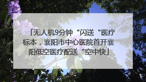 无人机9分钟“闪送“医疗标本，襄阳市中心医院首开襄阳低空医疗配送“空中快