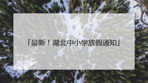 最新！湖北中小学放假通知