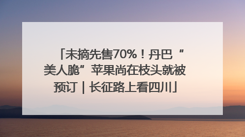 未摘先售70%！丹巴“美人脆”苹果尚在枝头就被预订｜长征路上看四川