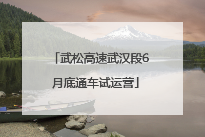 武松高速武汉段6月底通车试运营