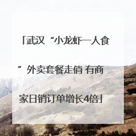 武汉“小龙虾一人食”外卖套餐走俏 有商家日销订单增长4倍