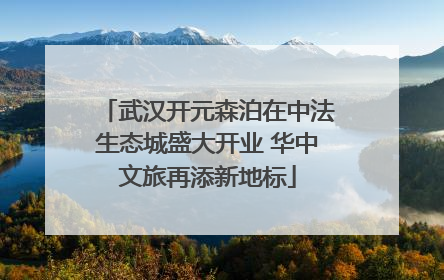 武汉开元森泊在中法生态城盛大开业 华中文旅再添新地标