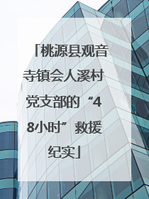 桃源县观音寺镇会人溪村党支部的“48小时”救援纪实