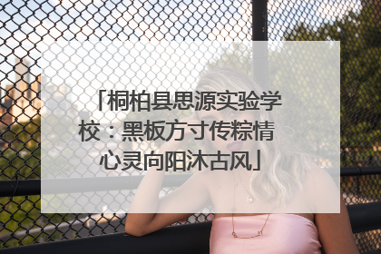 桐柏县思源实验学校：黑板方寸传粽情 心灵向阳沐古风