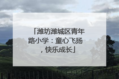 潍坊潍城区青年路小学：童心飞扬，快乐成长