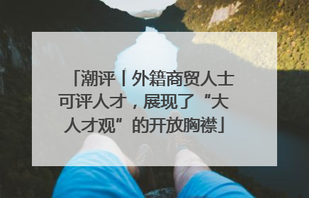 潮评丨外籍商贸人士可评人才，展现了“大人才观”的开放胸襟