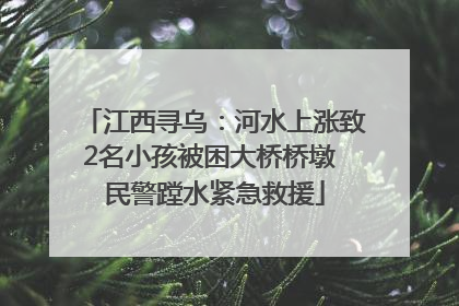 江西寻乌：河水上涨致2名小孩被困大桥桥墩 民警蹚水紧急救援