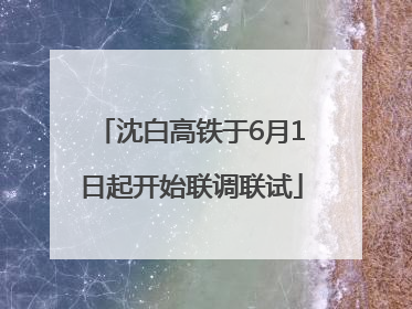 沈白高铁于6月1日起开始联调联试