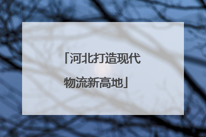 河北打造现代物流新高地