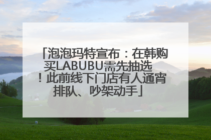 泡泡玛特宣布：在韩购买LABUBU需先抽选！此前线下门店有人通宵排队、吵架动手