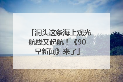 洞头这条海上观光航线又起航！《90早新闻》来了