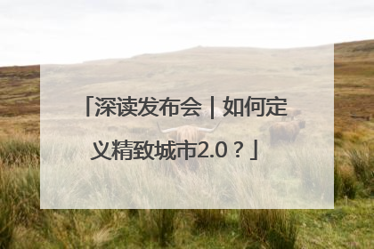 深读发布会｜如何定义精致城市2.0？