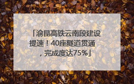 渝昆高铁云南段建设提速！40座隧道贯通，完成度达75%